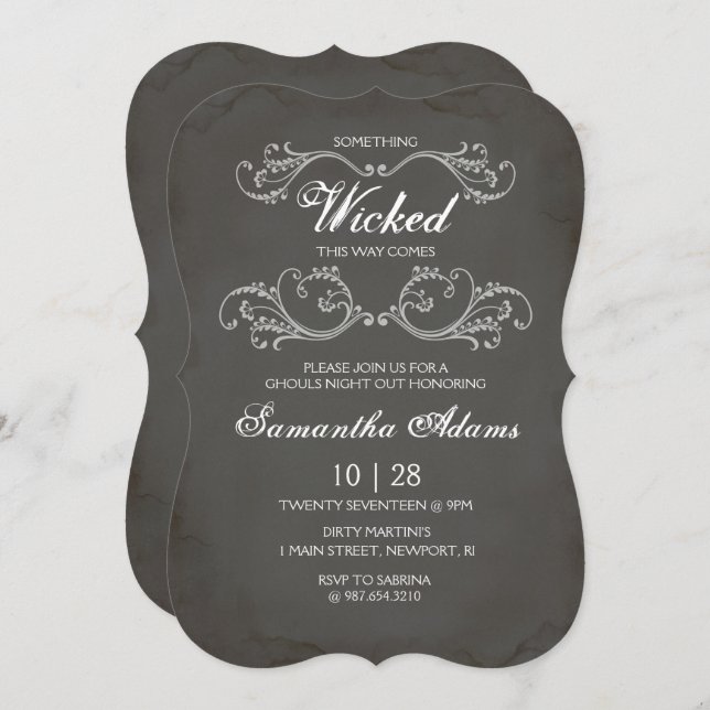 Adult Halloween Invitations Gothic (Front/Back)