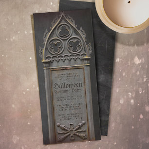 Adult Halloween Party Cemetery Tombstone  Invitation