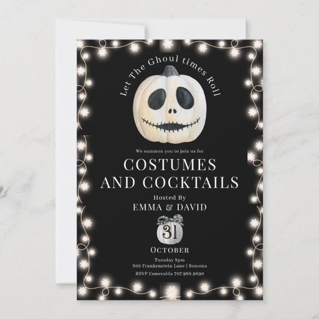 Adult Halloween Party Gothic Pumpkin Face Invitation (Front)