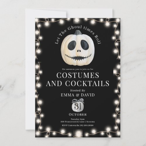 Adult Halloween Party Gothic Pumpkin Face Invitation