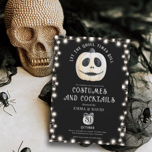 Adult Halloween Party Gothic Pumpkin Face Invitation