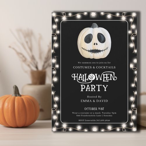 Adult Halloween Party Gothic Pumpkin Face Invitation