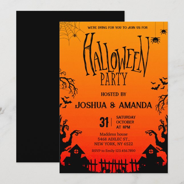 Adult Halloween party  Invitation (Front/Back)