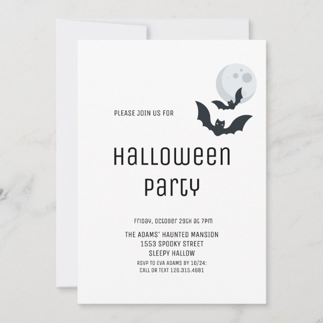 Adult Halloween Party Invitation (Front)