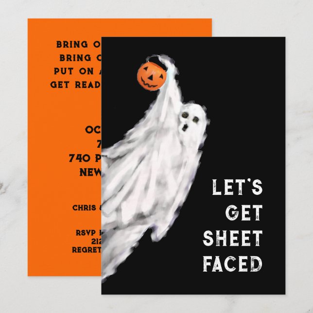 Adult Halloween Party Invitations (Front/Back)