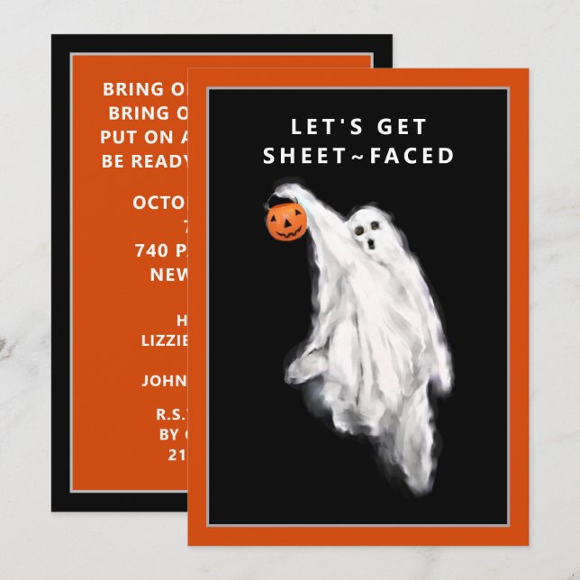 Adult Halloween Party Invitations (Front/Back)
