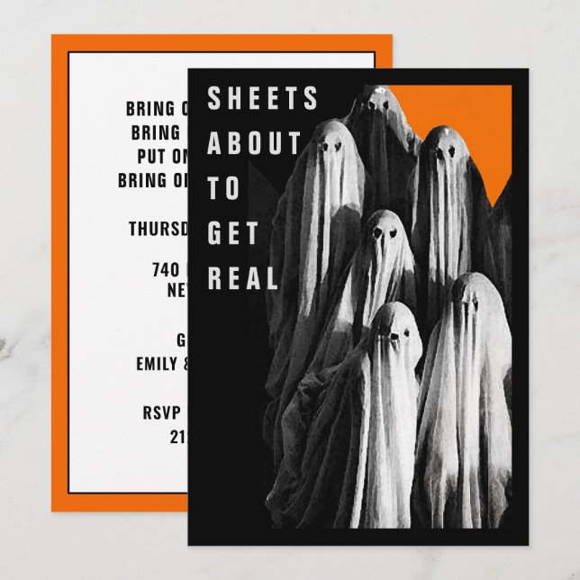 Adult Halloween Party Invitations (Front/Back)