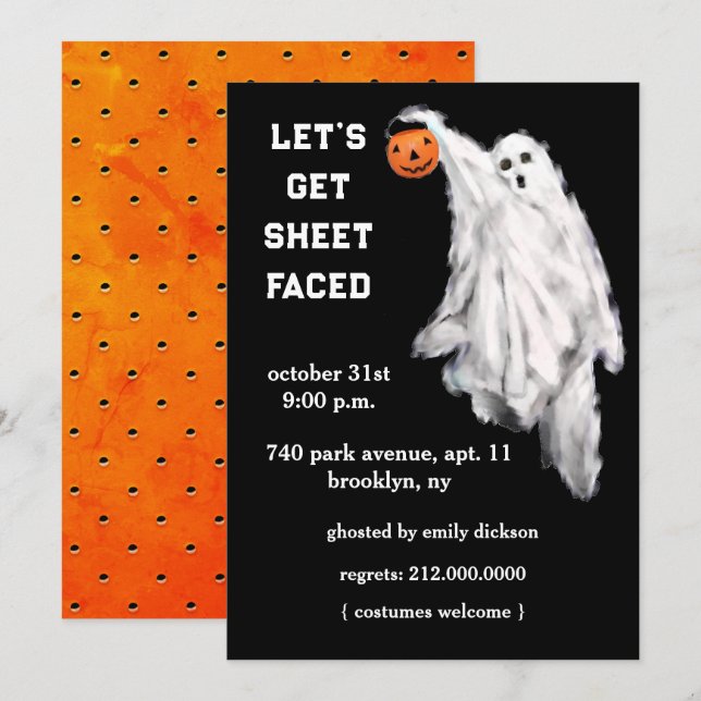 Adult Halloween Party Invitations (Front/Back)