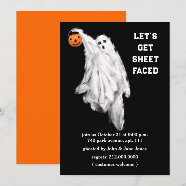 Adult Halloween Party Invitations (Front/Back)