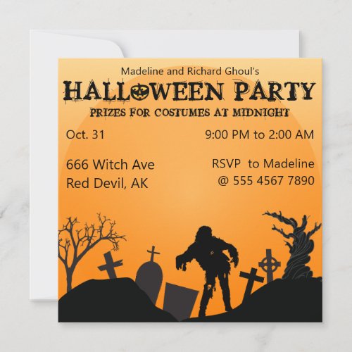 Adult Halloween Party New Wicked Fab Invitation