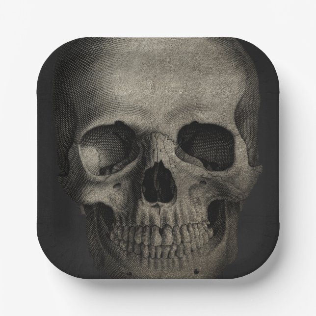 Adult Halloween Party Skulkl Paper Plates (Front)