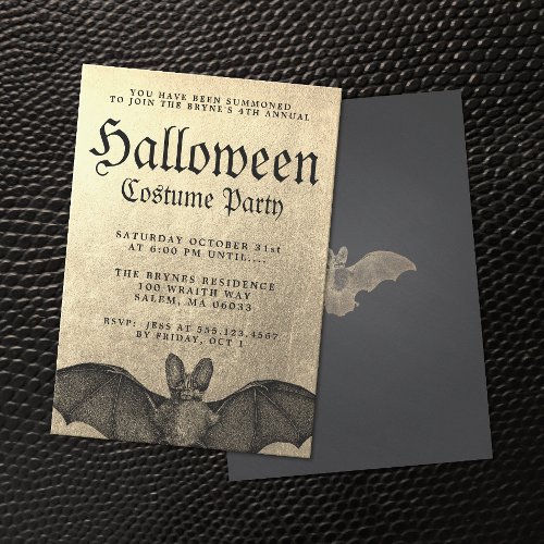 Adult Halloween Party Vampire Bat Invitation
