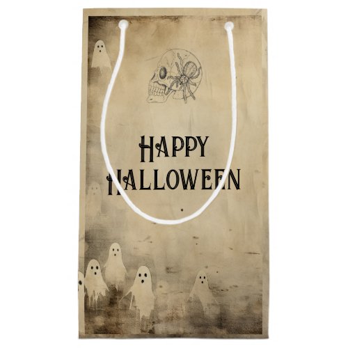 Adult Halloween Party Vintage Ghost Skull Spider Small Gift Bag