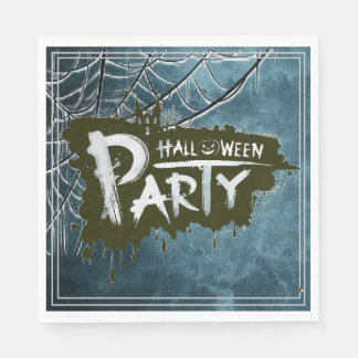 Adult Halloween Party Vintage Gothic Blue Spooky Napkins