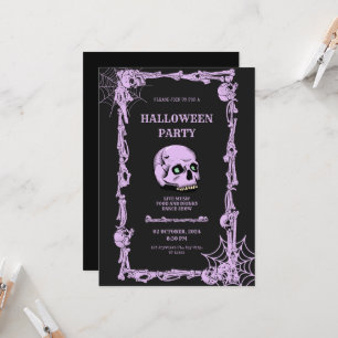 Adult Halloween Party Vintage Gothic Skull Invitation