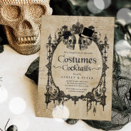 Adult Halloween Party Vintage Gothic Skull Invitation at Zazzle