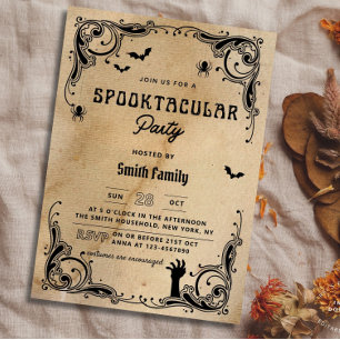 Adult Halloween Party Vintage Gothic Spooky Invitation