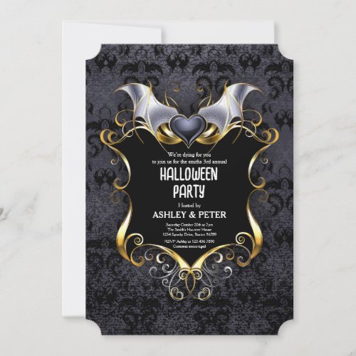 Adult Halloween Party Vintage Gothic Vampire Invitation