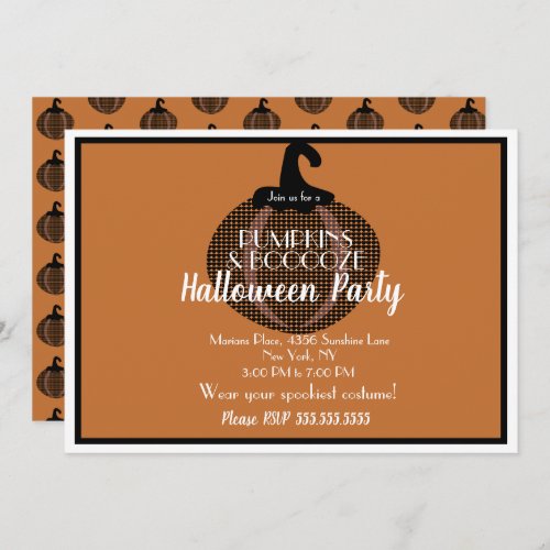 Adult Halloween Pumpkin Vintage Party Invitation