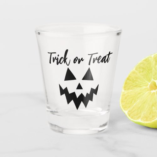 Adult Halloween Trick or Treat Pumpkin Face Shot Glass