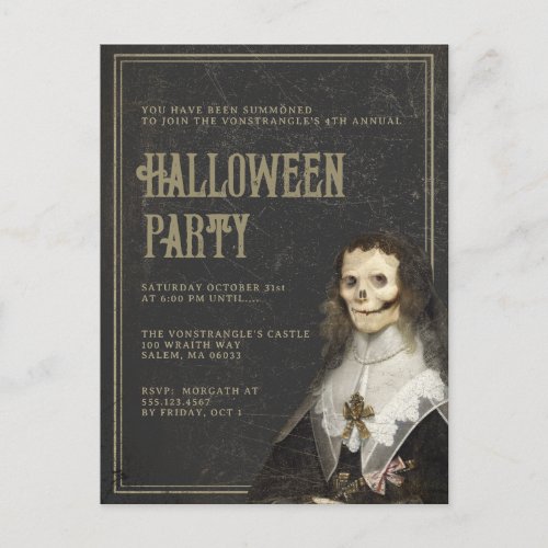 Adult Halloween Victorian Gothic Party Postcard