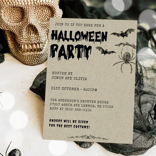 Adult Halloween Vintage Costume Party  Invitation