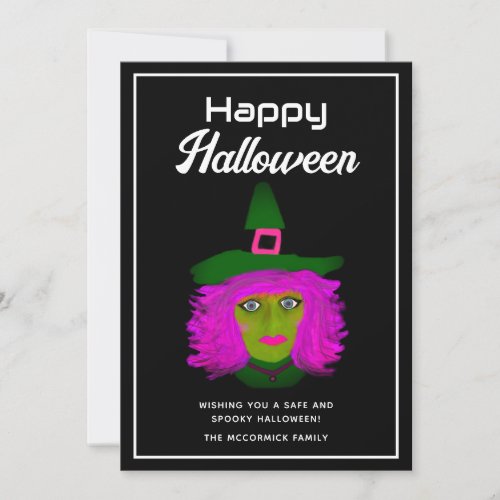 Adult Halloween Wicked Witch Custom Holiday Card