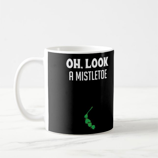 Adult Humor Christmas Mistletoe Dirty Santa Gift U Coffee Mug (Left)