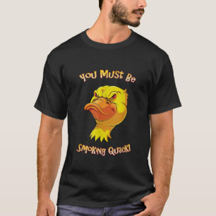 Adult Humor Duck Smoking Quack Pun Funny Dad Gifts T-Shirt