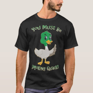 Adult Humor Duck Smoking Quack Pun Funny Dad Gifts T-Shirt