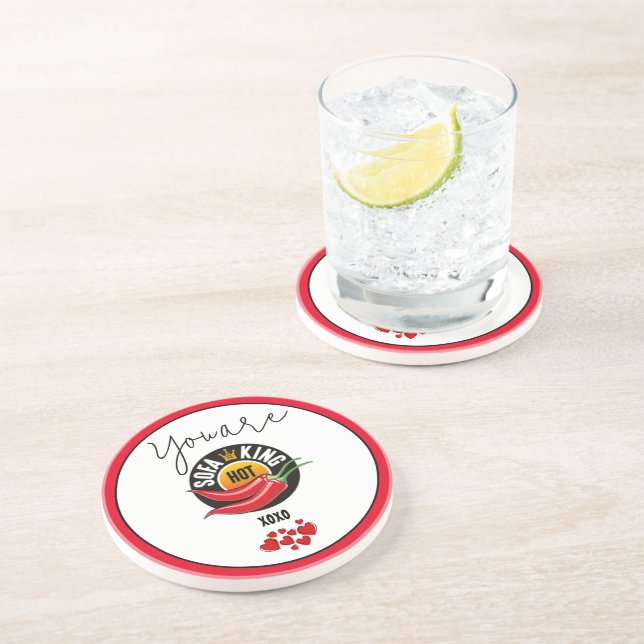 Adult Humor Sofa King Hot Valentine's Day Coaster  (Side)