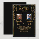 It's a Double Celebration Photo Birthday Party Invitation | Zazzle
