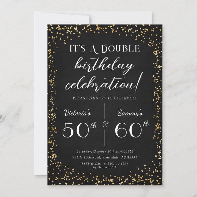 Adult Joint Birthday Party Birthday Invitation (Front)