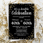 Adult Joint Birthday Party | Black Gold Glitter Invitation<br><div class="desc">Are you looking for the perfect joint birthday invitation for an adult celebration? Look no further! Featuring an elegant black background that is easily customizable, gold confetti glitter, and a delightful double celebration template, this adult joint birthday invitation is sure to make any special occasion shine. With its easy to...</div>