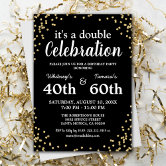 Birthday Party Gold Black White Diamond Floral Invitation | Zazzle