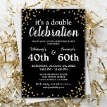 Adult Joint Birthday Party | Black Gold Glitter Invitation<br><div class="desc">Are you looking for the perfect joint birthday invitation for an adult celebration? Look no further! Featuring an elegant black background that is easily customizable, gold confetti glitter, and a delightful double celebration template, this adult joint birthday invitation is sure to make any special occasion shine. With its easy to...</div>