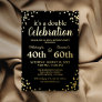 Adult Joint Birthday Party | Black Real Gold Foil Invitation