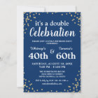 Adult Joint Birthday Party | Blue Gold Glitter