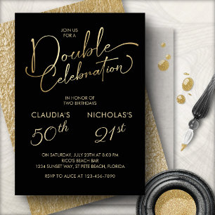 Adult Joint Birthday Party Invitation