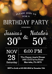 double birthday invitations zazzle