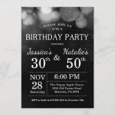 Mans Elegant Black Silver Birthday Party Mens Invitation | Zazzle