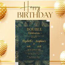 Adult Joint Double Birthday Gala Invitation