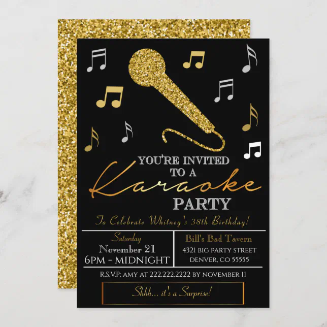 Adult Karaoke Party Invitation | Zazzle