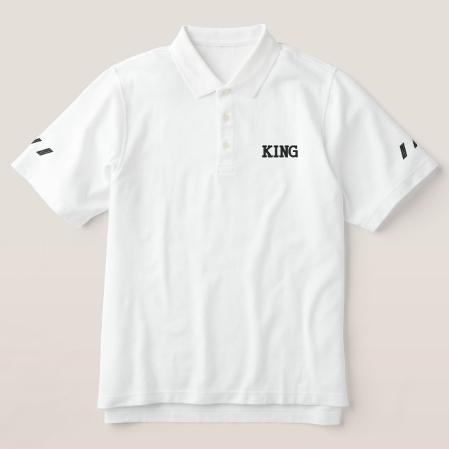 Adult L Size with Style Men's Polo KING T-Shirts (Design Front)