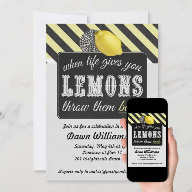 Adult Lemonade Party - Divorce Party Girls Night Invitation (Downloadable)