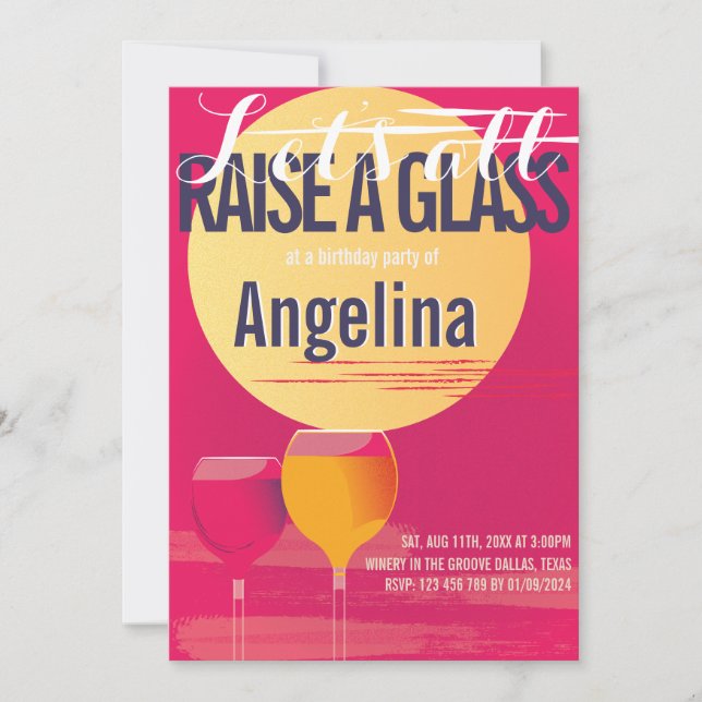 Adult minimalistic birthday invitation no age (Front)