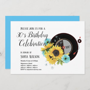 adult music, birthday party invitation