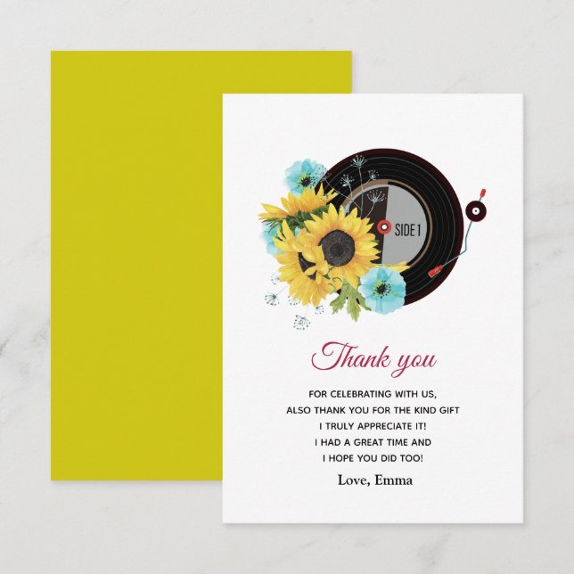 adult music thank you card (Front/Back)
