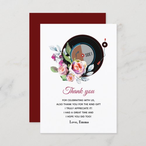 adult music thank you card