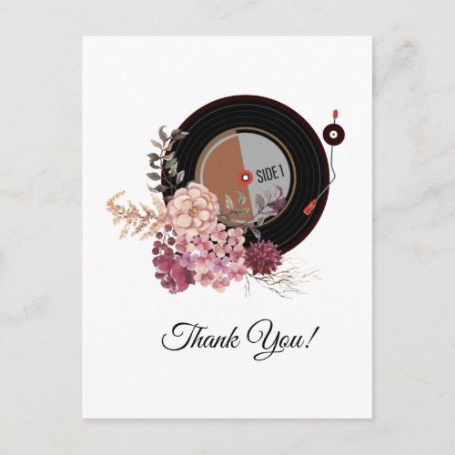 adult music vinyl record thank you card